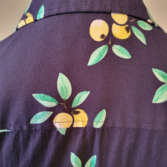 Charter Club Sleeveless Lemon Print Button Up Dress Size 12 - Picture 9 of 11